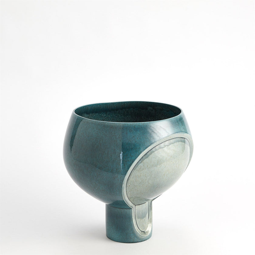 Global Views Two Tone Pod Vase - Azure