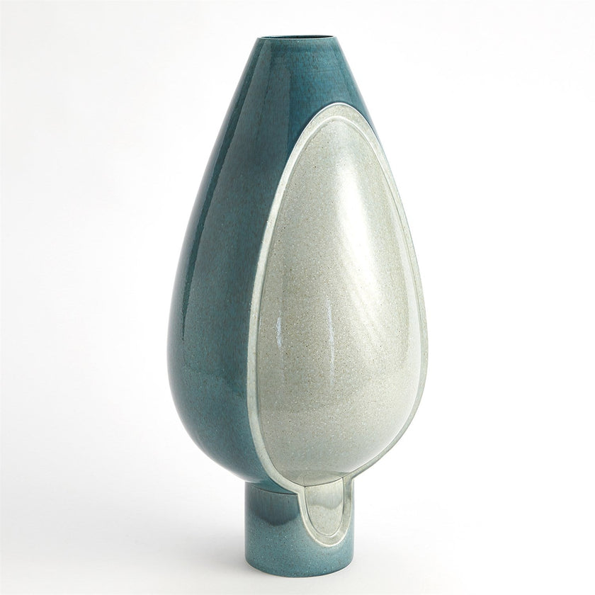 Global Views Two Tone Pod Vase - Azure