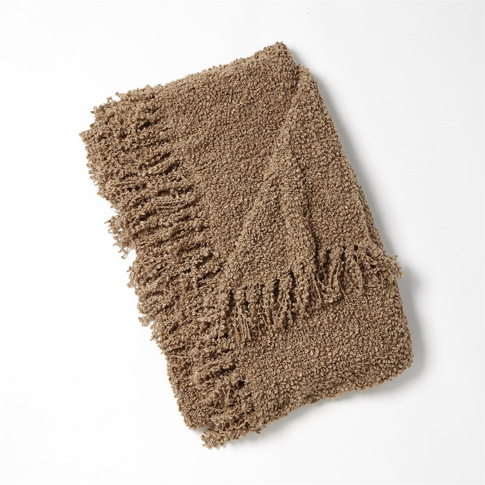 Global Views Textured Boucle Throw - Olive