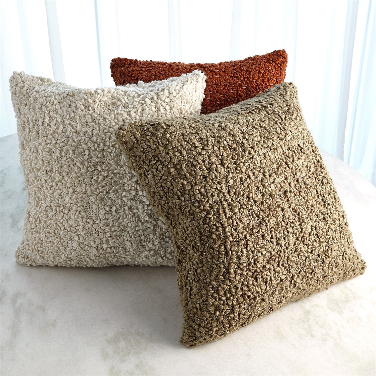 Global Views Textured Boucle Pillow - Natural
