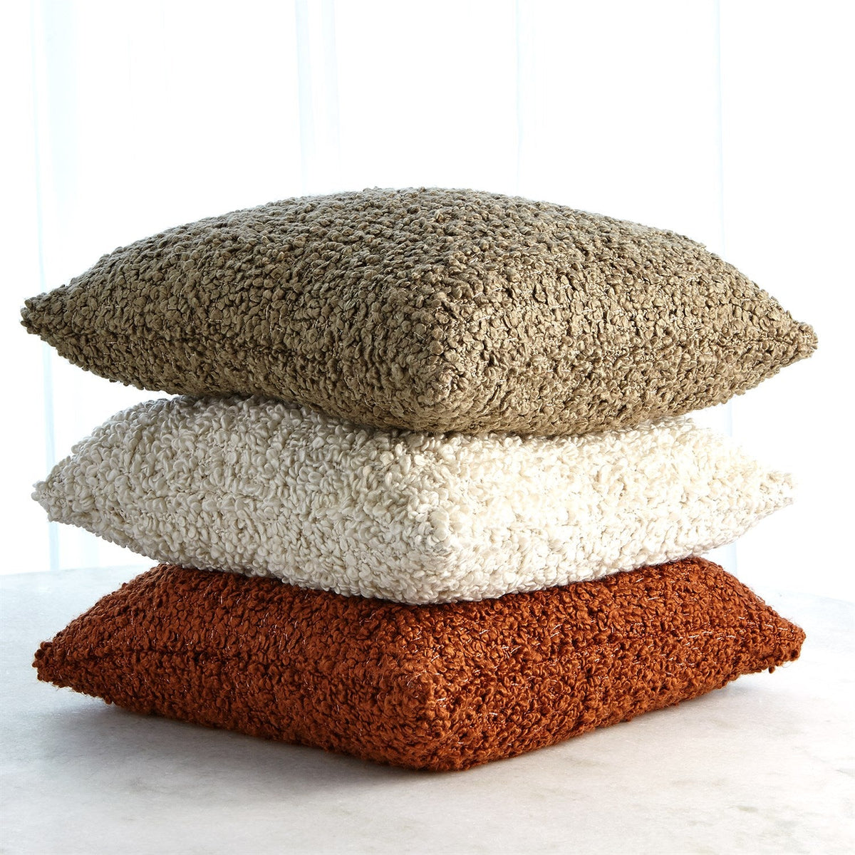 Global Views Textured Boucle Pillow - Natural