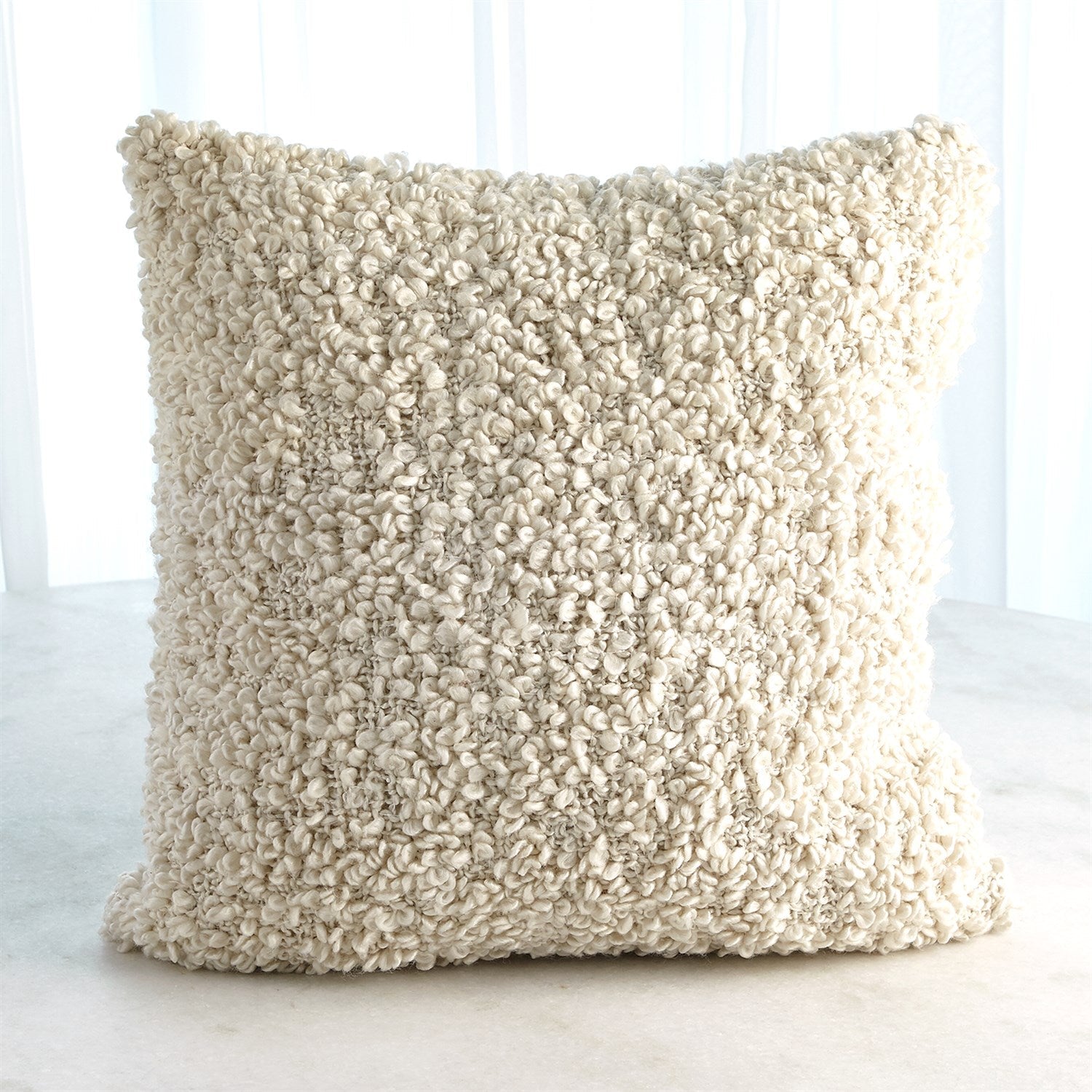 Global Views Textured Boucle Pillow - Natural