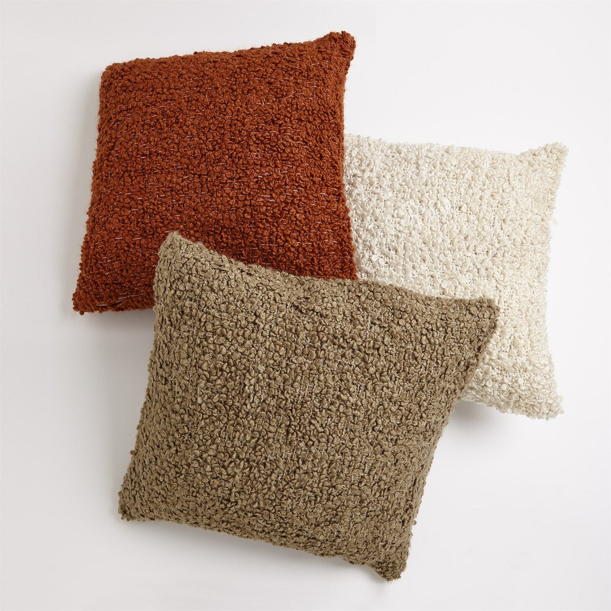 Global Views Textured Boucle Pillow - Rust