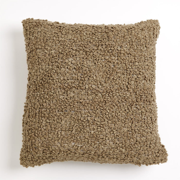 Global Views Textured Boucle Pillow - Olive