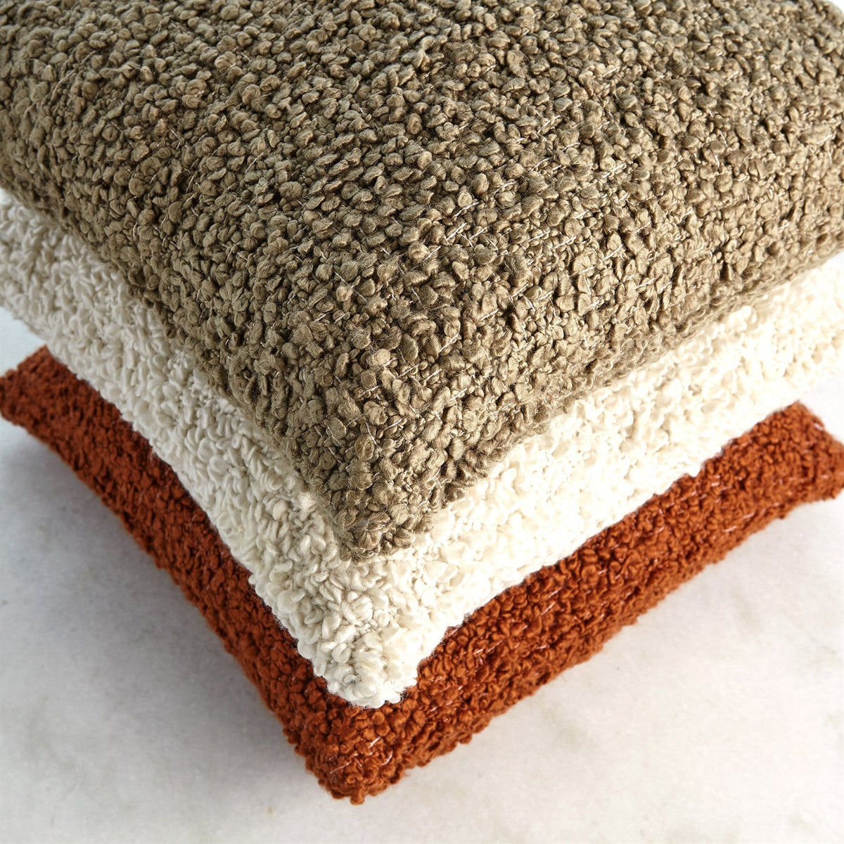 Global Views Textured Boucle Pillow - Rust