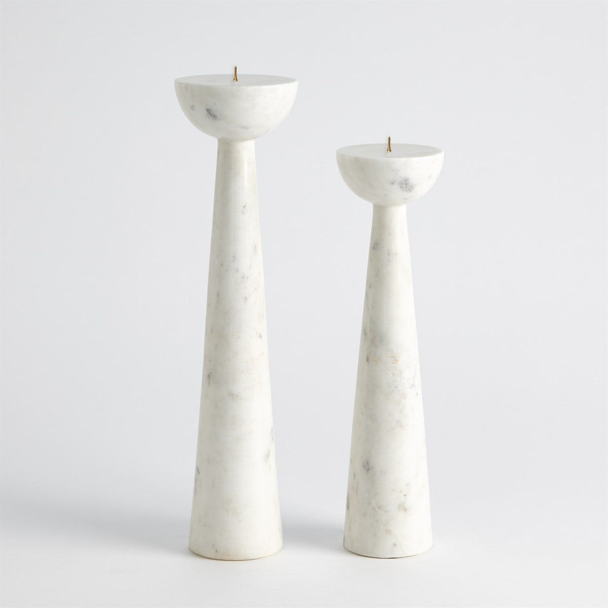 Global Views Round Top Candle Stand - White