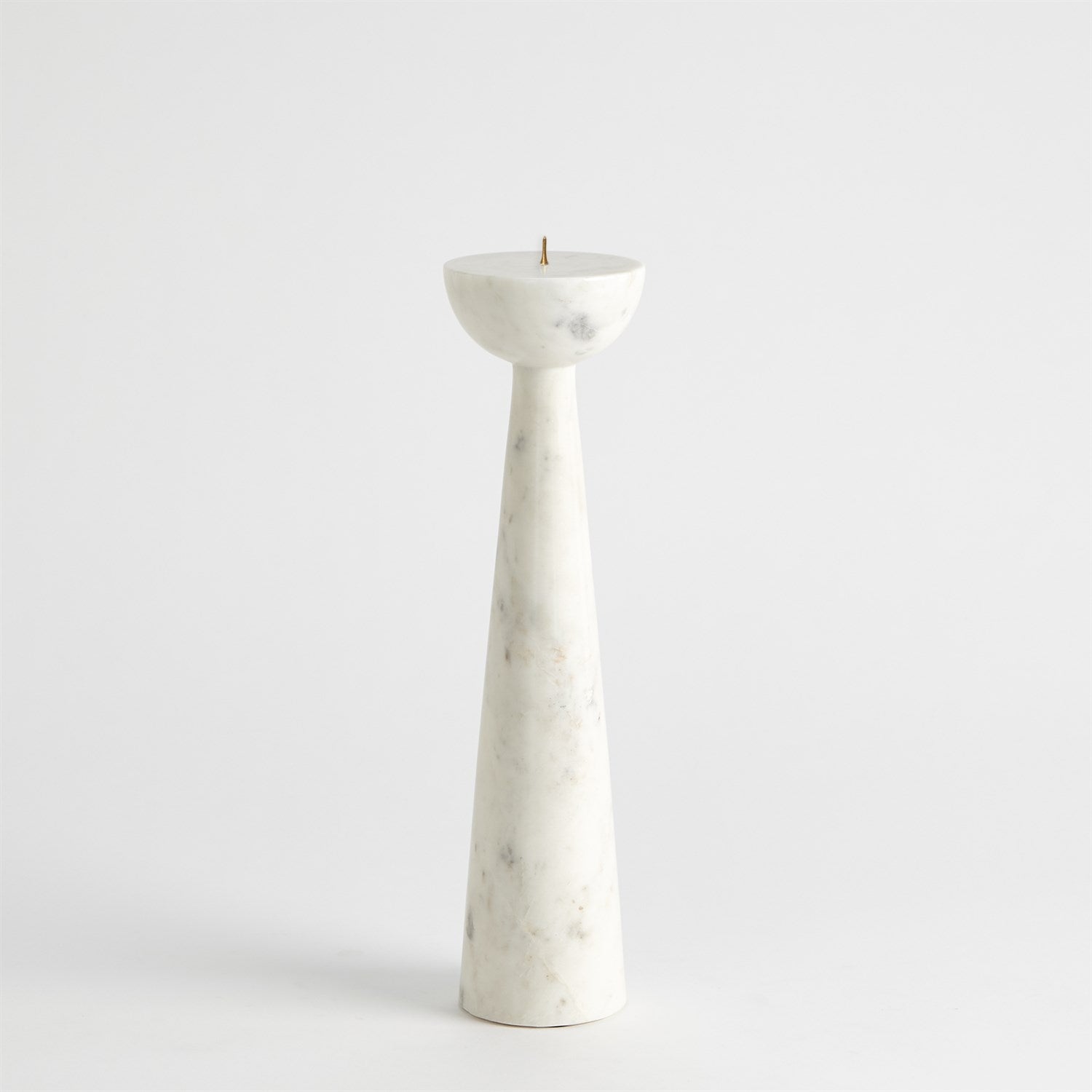 Global Views Round Top Candle Stand - White