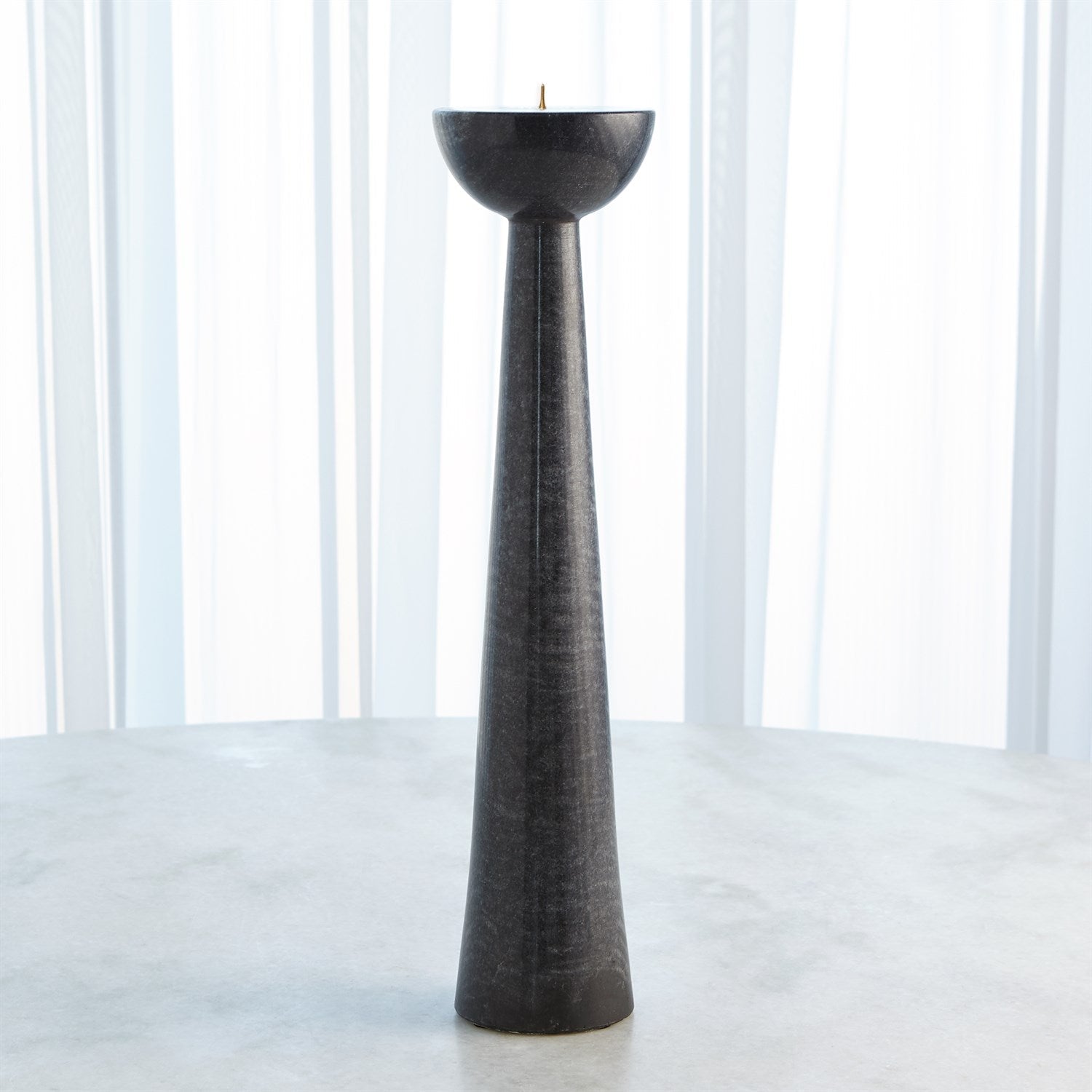Global Views Round Top Candle Stand - Black