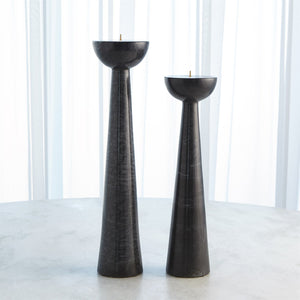 Global Views Round Top Candle Stand - Black