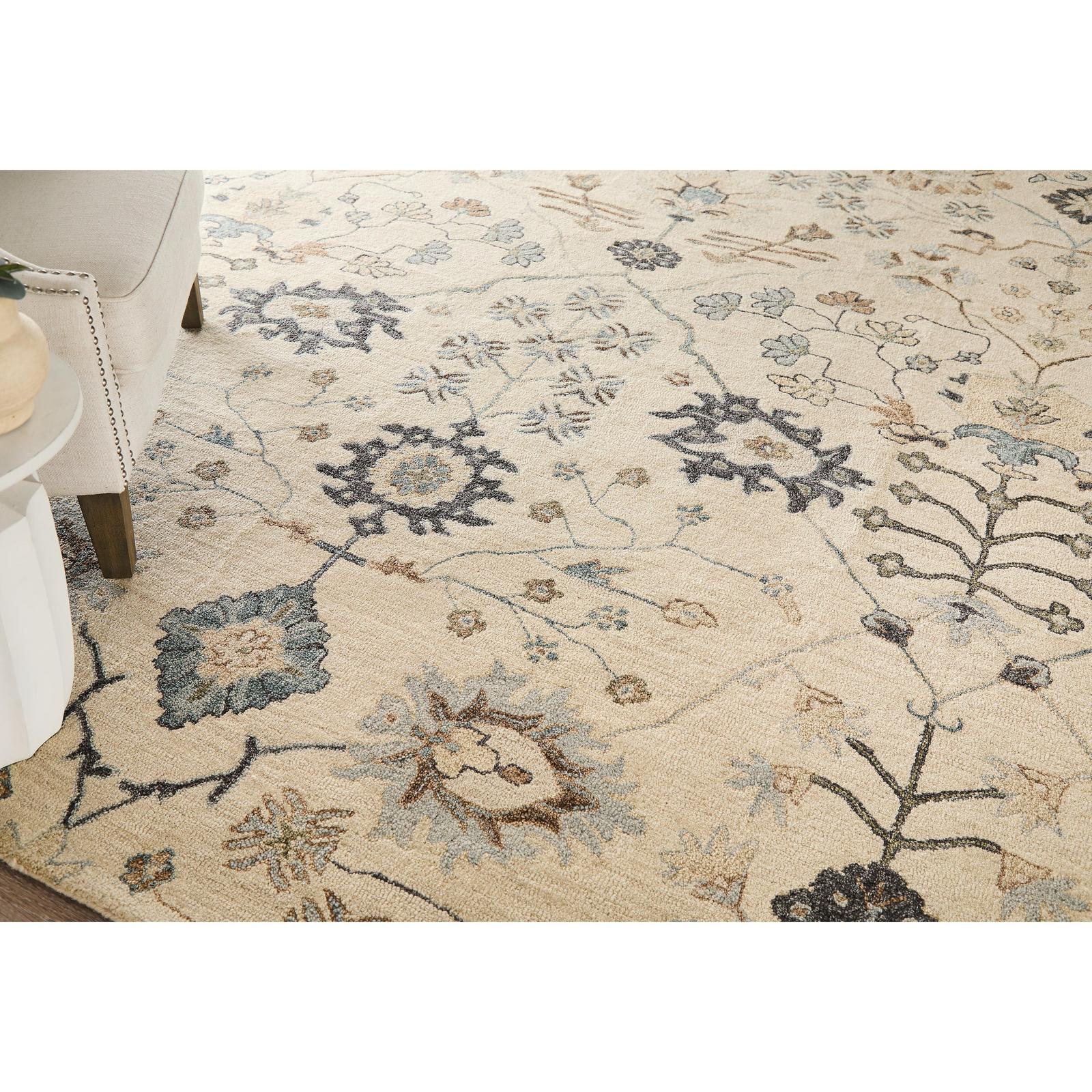 Feizy Springfield 8A48F Transitional Floral & Botanical Rug in Ivory/Tan/Gray