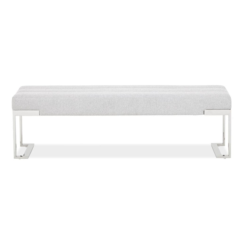 Michael Amini Tulip Accent Bench - Gray/Chrome