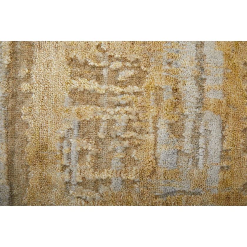Feizy Eastfield 69FQF Modern Abstract Rug in Yellow/Ivory/Gold