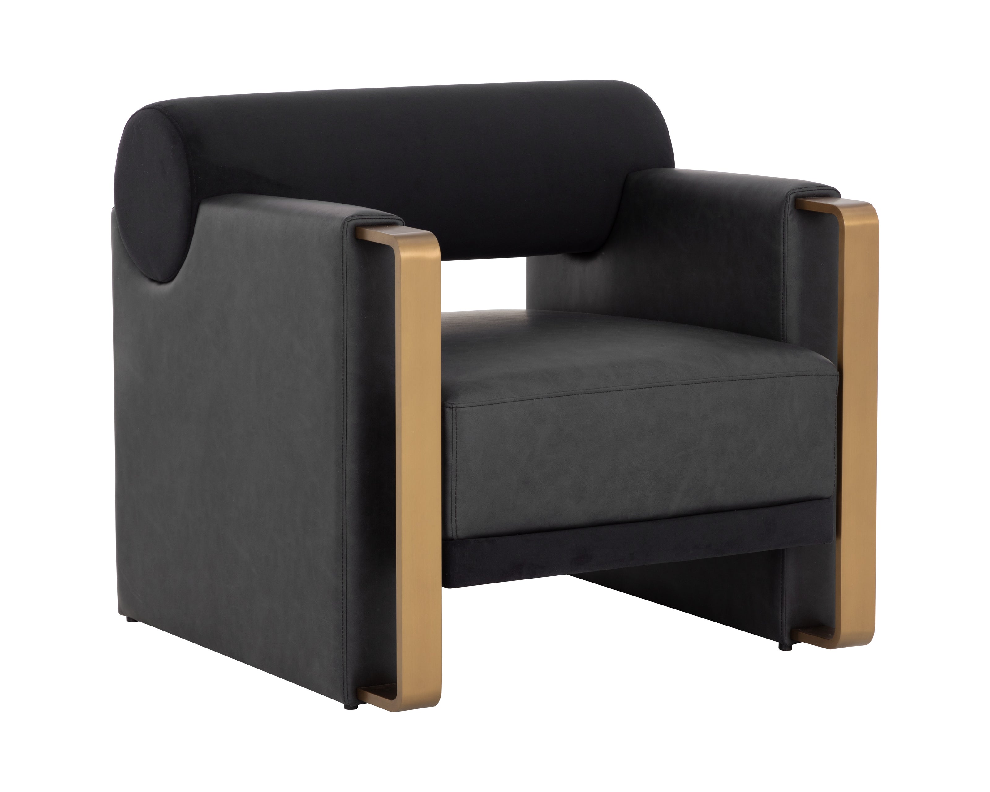 Sunpan Edgar Lounge Chair - Bravo Black / Abbington Black