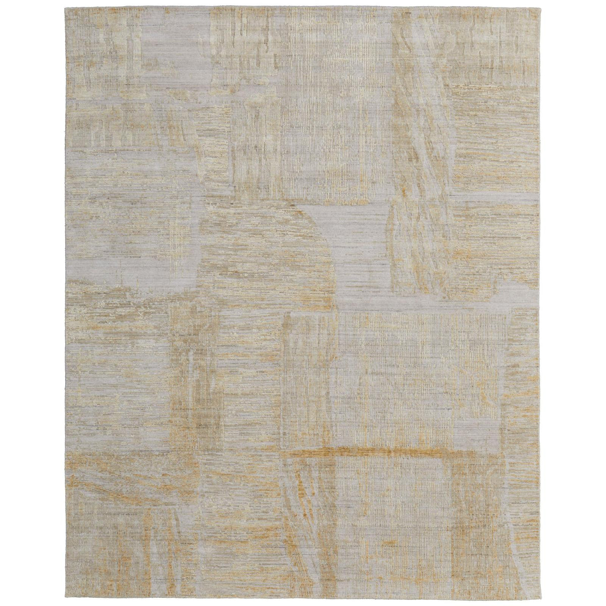 Feizy Eastfield 69FTF Modern Abstract Rug in Yellow/Ivory/Gold