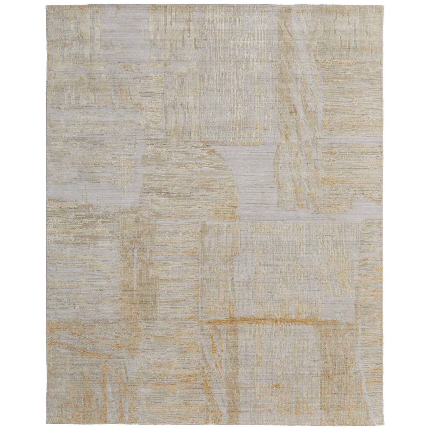 Feizy Eastfield 69FTF Modern Abstract Rug in Yellow/Ivory/Gold