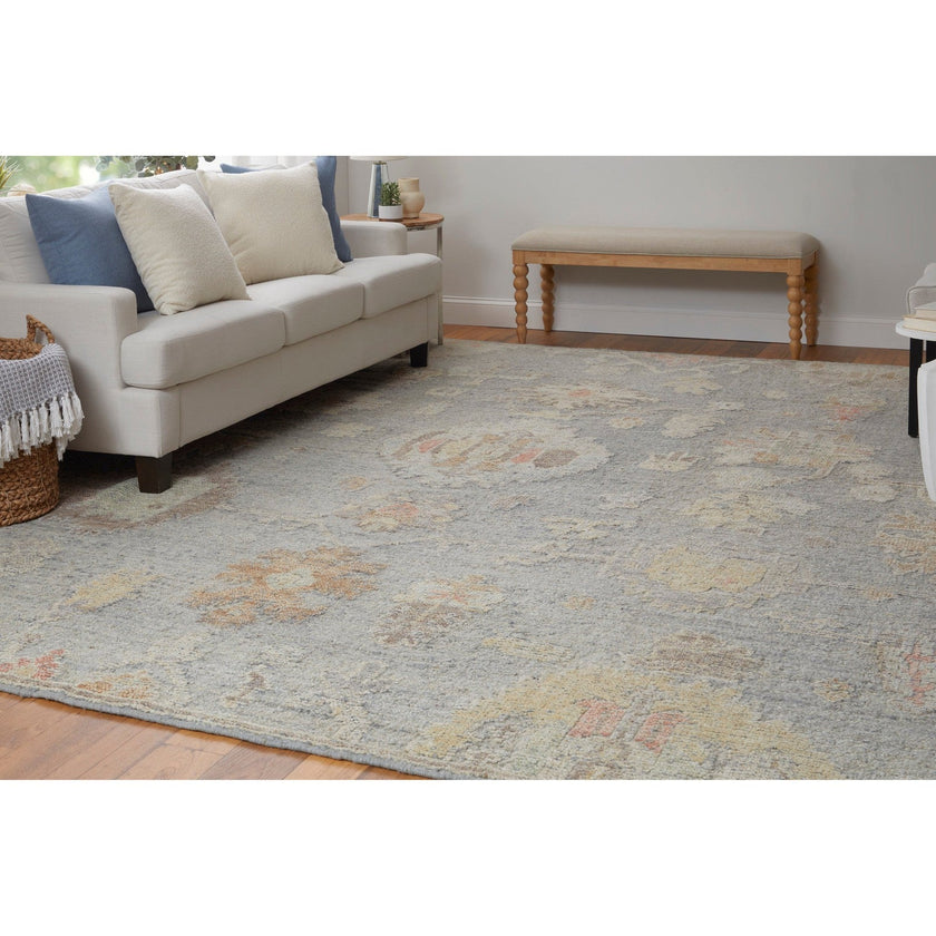 Feizy Grafton 69FMF Transitional Floral & Botanical in Blue/Gray/Yellow