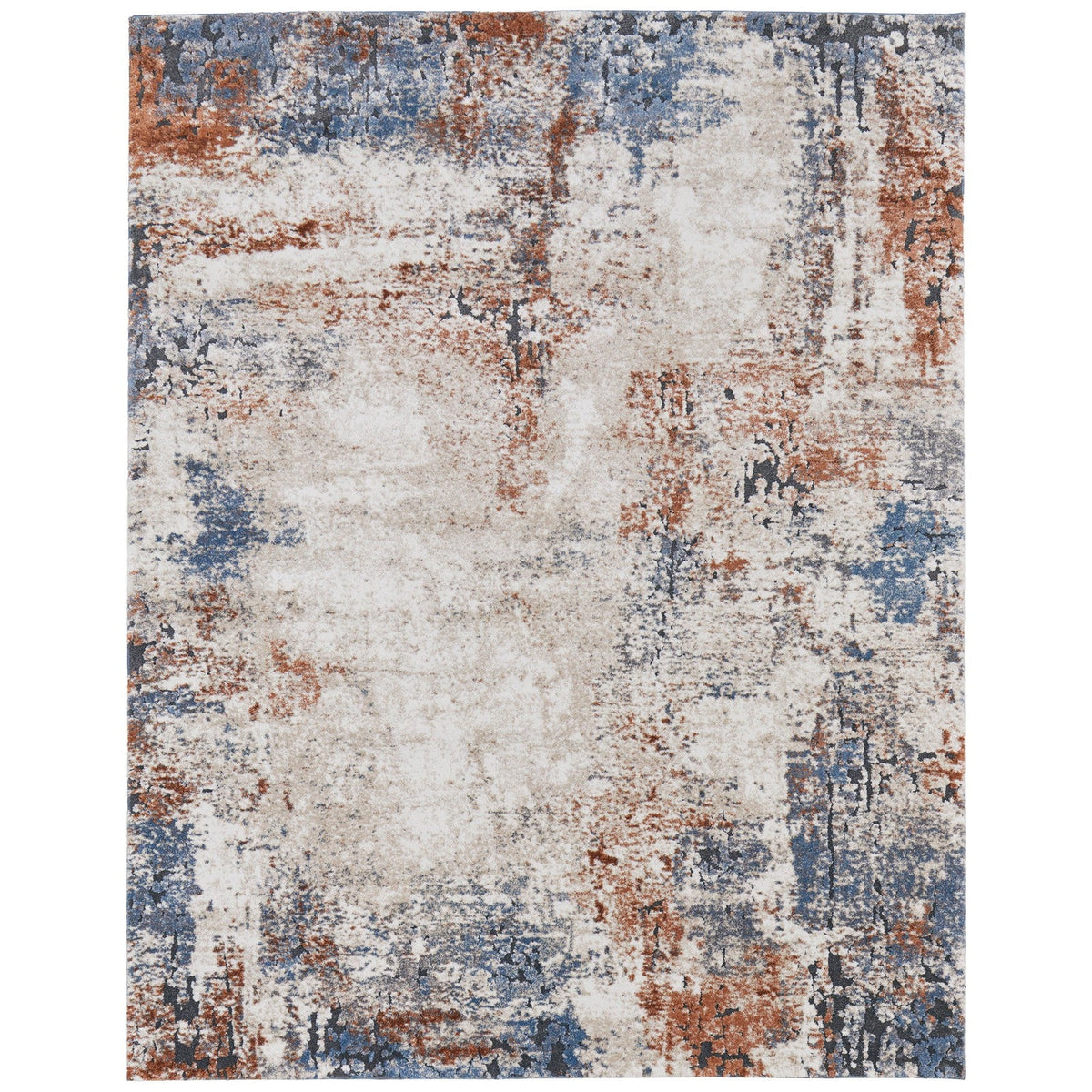 Feizy Gilmore 39MNF Modern Distressed in Ivory/Blue/Taupe