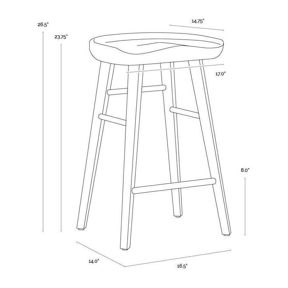 Sunpan Dominic Counter Stool - Light Oak