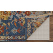 Feizy Leylan 0587F Transitional Floral & Botanical in Blue/Orange/Red