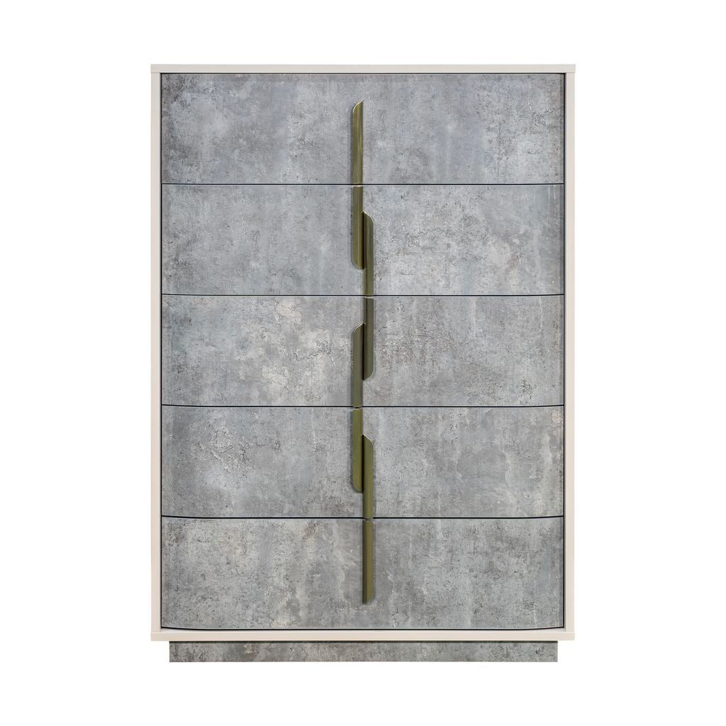 Michael Amini Pavira 5-Drawer Chest - Stone