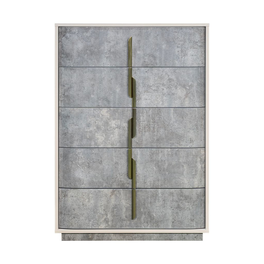 Michael Amini Pavira 5-Drawer Chest - Stone