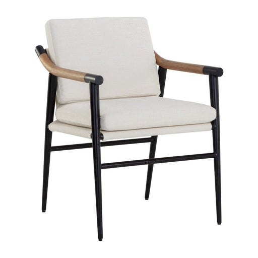 Sunpan Meadow Dining Armchair - Heather Ivory Tweed