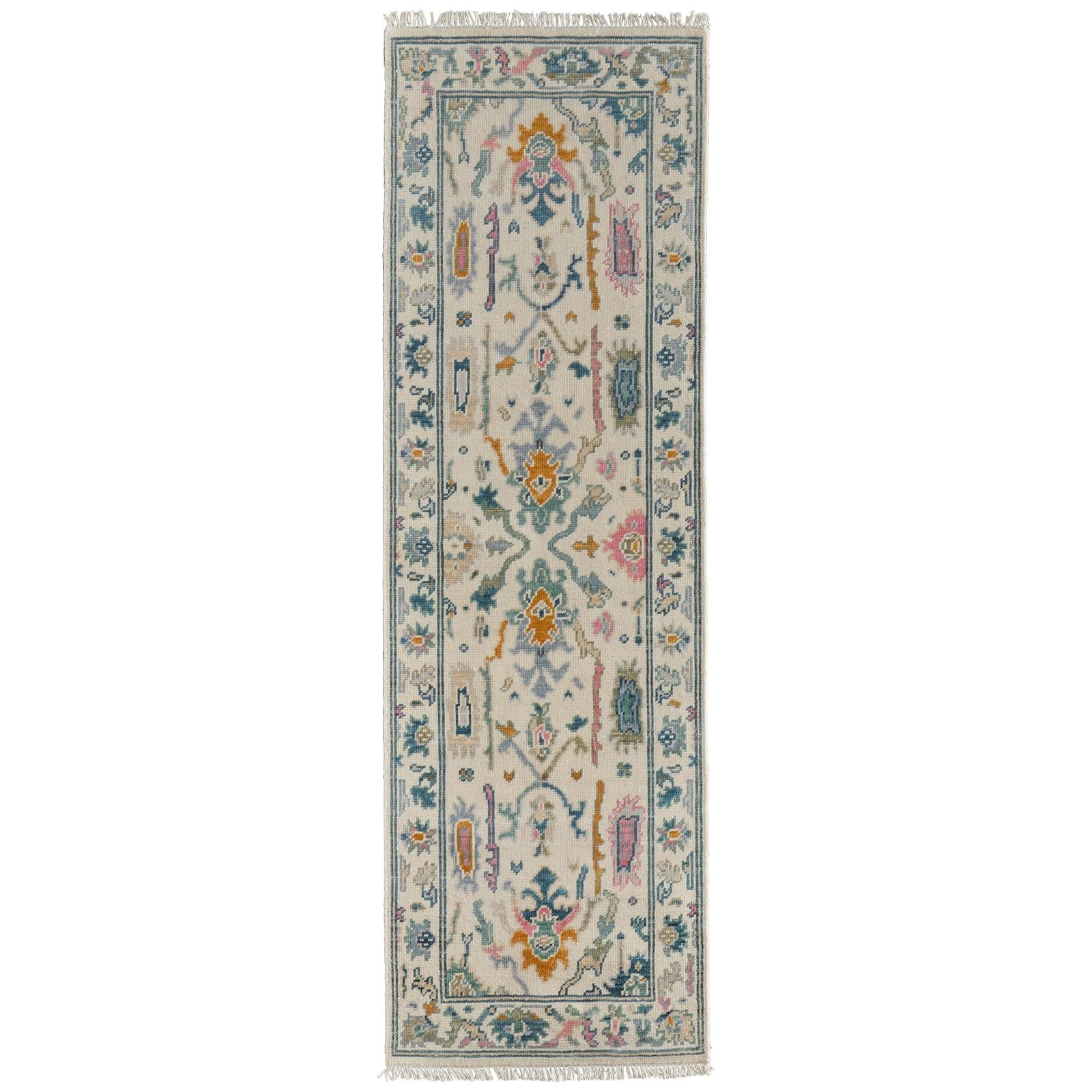 Feizy Karina 69G8F Transitional Floral & Botanical Rug in Ivory/Blue/Pink