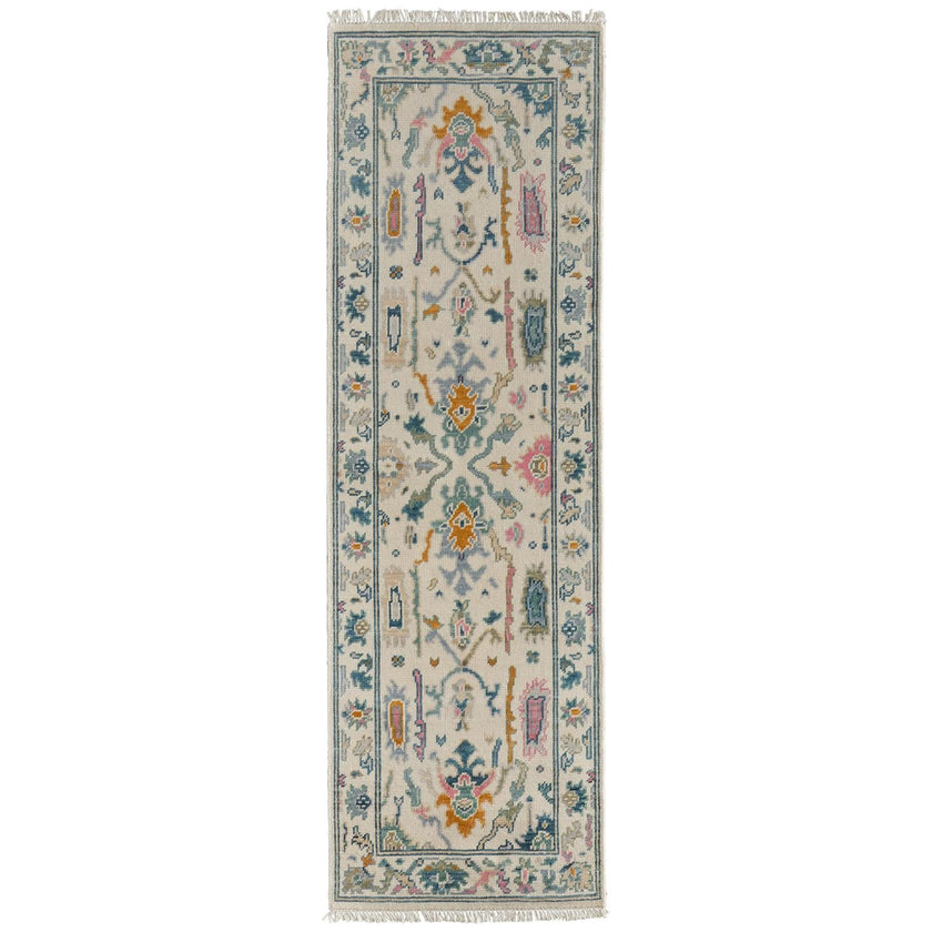 Feizy Karina 69G8F Transitional Floral & Botanical Rug in Ivory/Blue/Pink