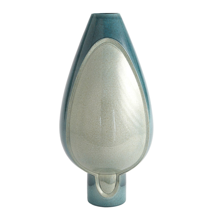 Global Views Two Tone Pod Vase - Azure