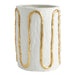 Global Views Serpentine Vases & Bowl - Matte White with Gold