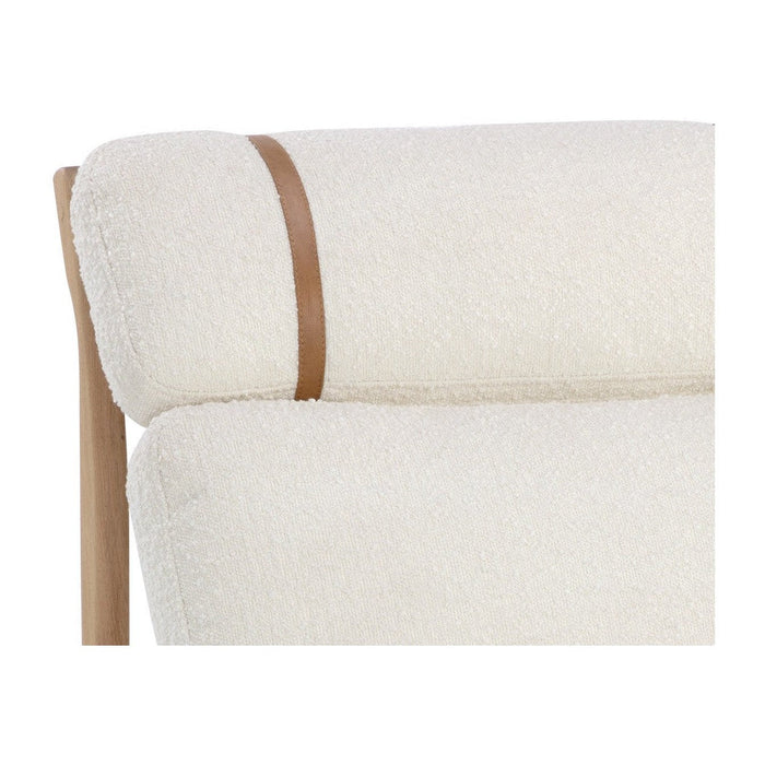 Sunpan Elanor Lounge Chair - Light Oak - Altro White