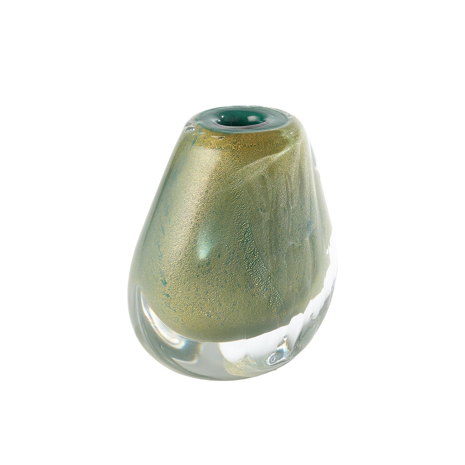 Global Views Conical Vase - Green Gold