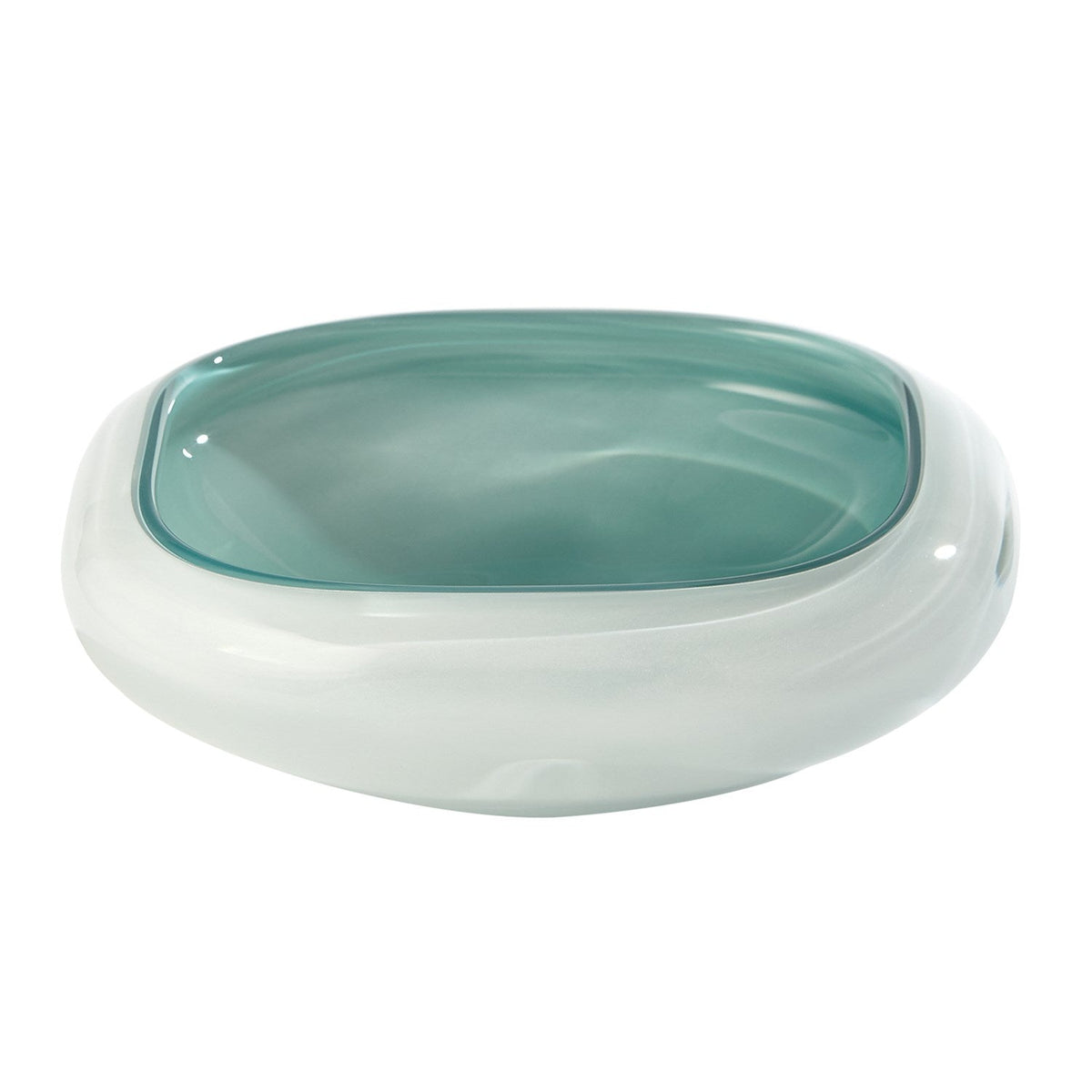 Global Views Square Cased Glass Bowl - Azure