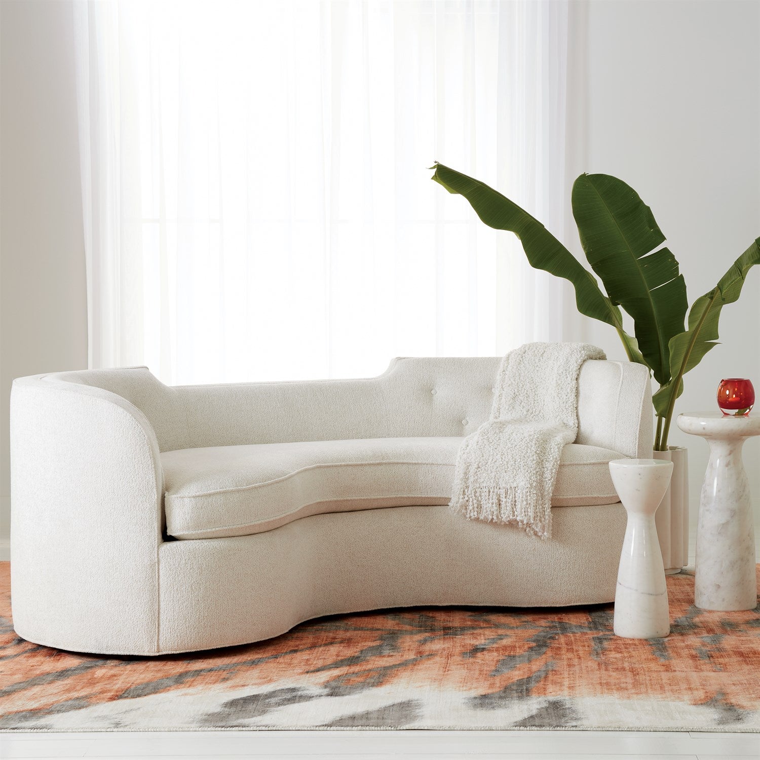 Global Views Tiger Stripe Rug - Orange