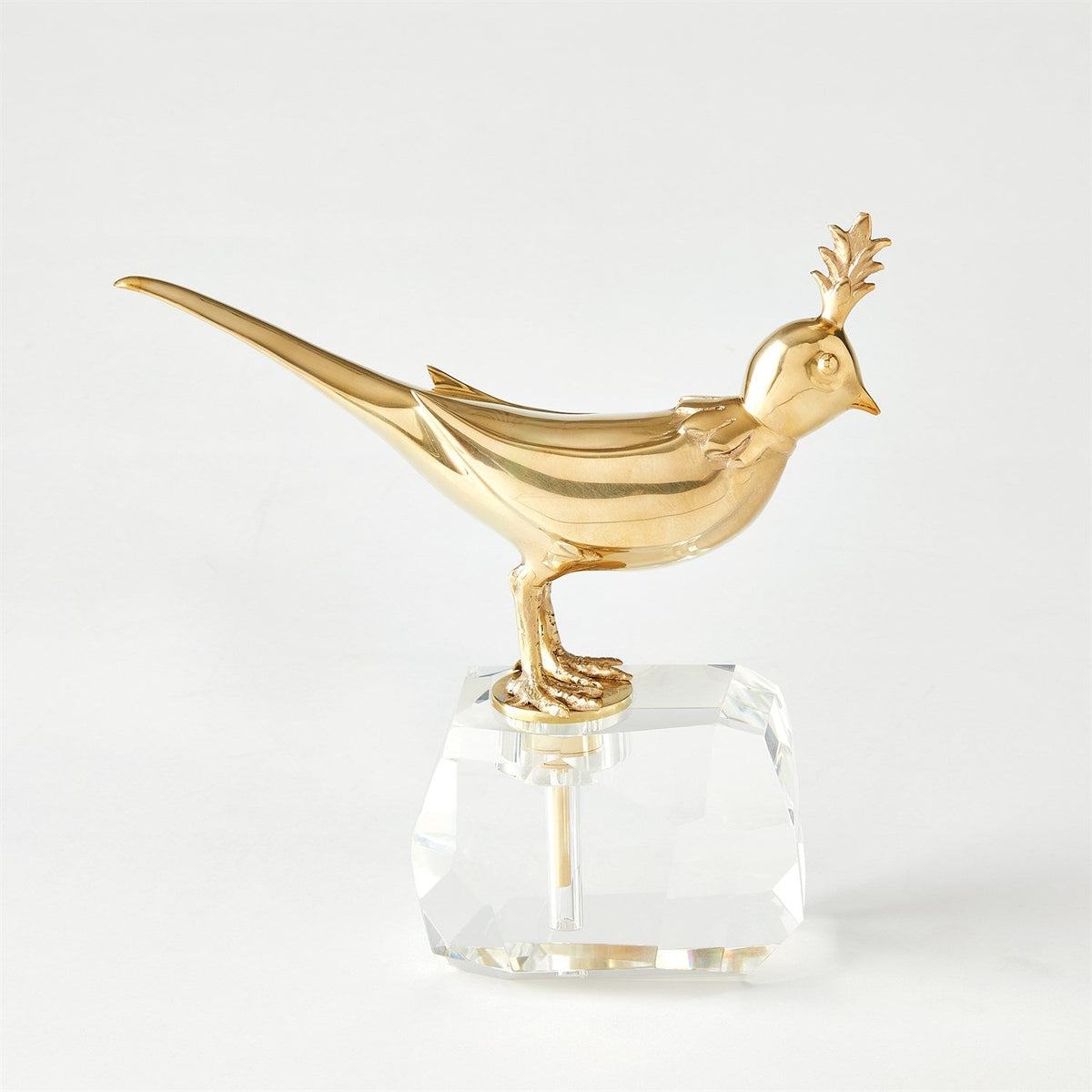 Global Views Brass Bird on Crystal Rock