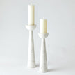Global Views Round Top Candle Stand - White