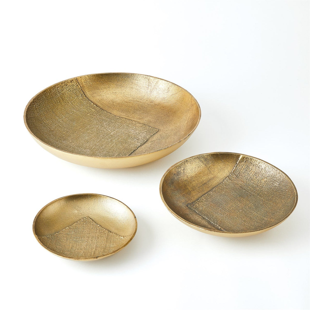 Global Views Linen Round Tray - Brass