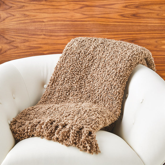 Global Views Textured Boucle Throw - Olive