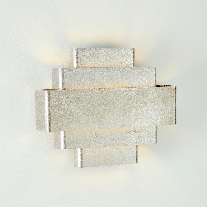 Global Views Rectangular Babylon Sconce - Nickel