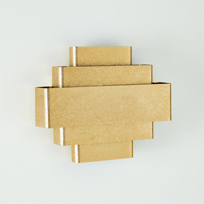 Global Views Rectangular Babylon Sconce - Brass