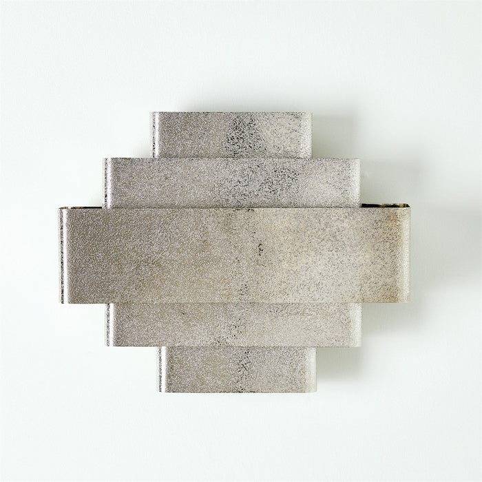 Global Views Rectangular Babylon Sconce - Nickel