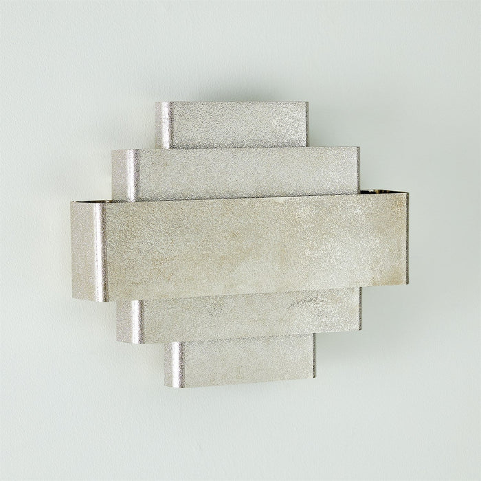 Global Views Rectangular Babylon Sconce - Nickel