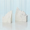 Global Views Mountain Summit Bookends - White Marble - Set of 2