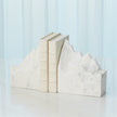 Global Views Mountain Summit Bookends - White Marble - Set of 2