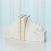 Global Views Mountain Summit Bookends - White Marble - Set of 2