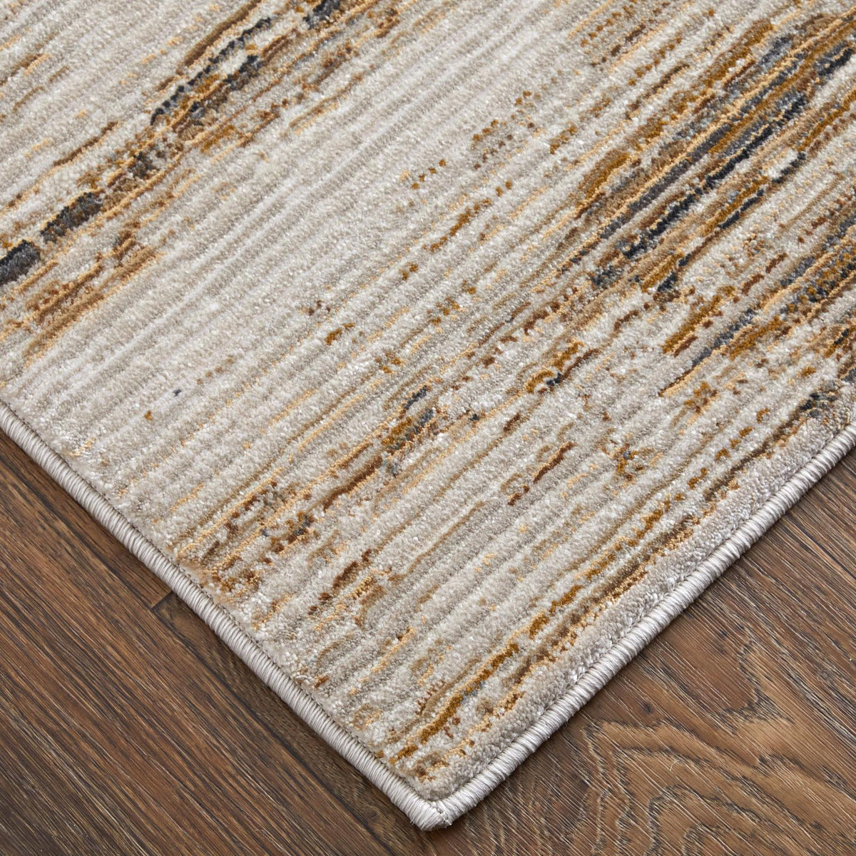 Feizy Deja 39PKF Modern Distressed Rug in Ivory/Brown/Tan