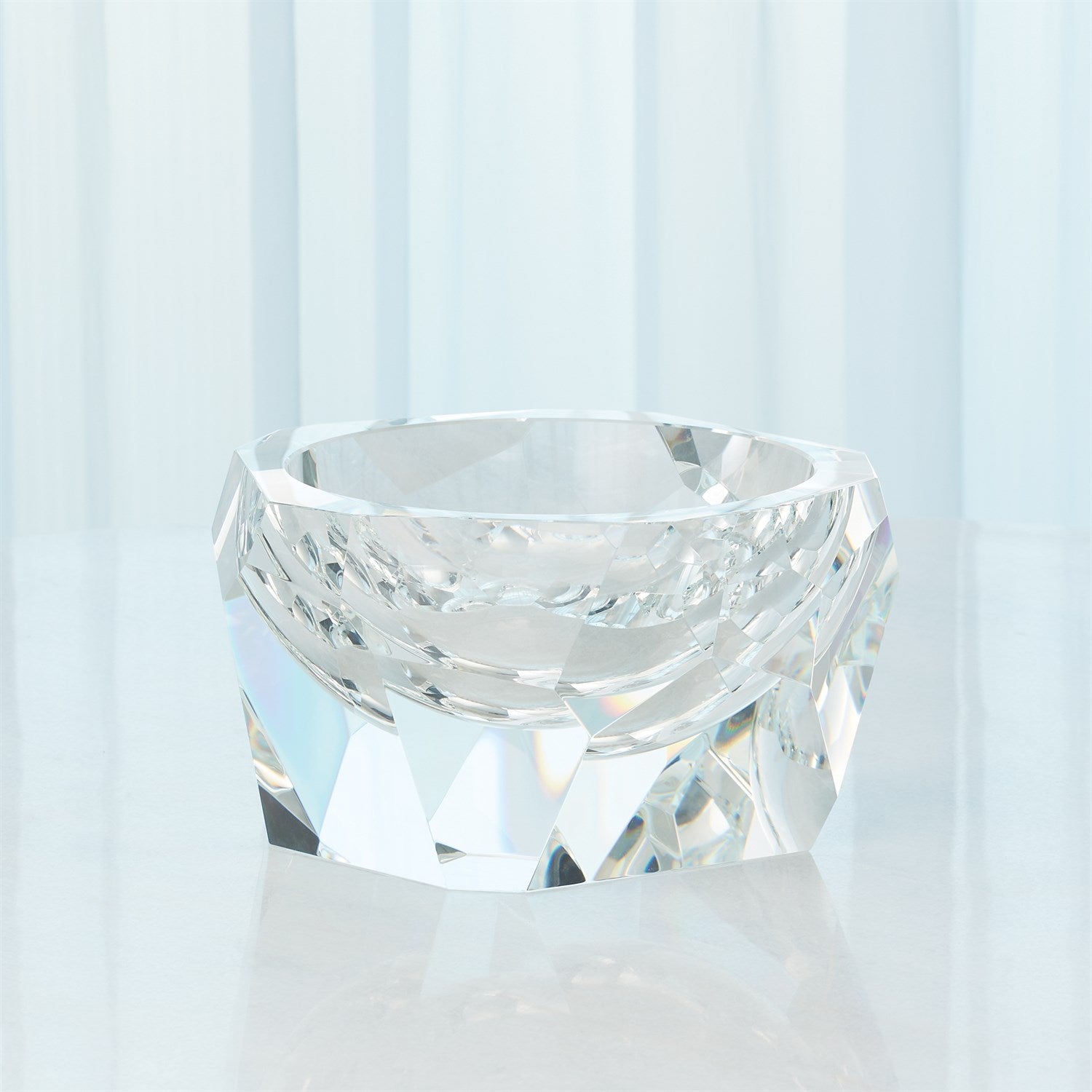Global Views Multi Facet Crystal Bowl - Clear