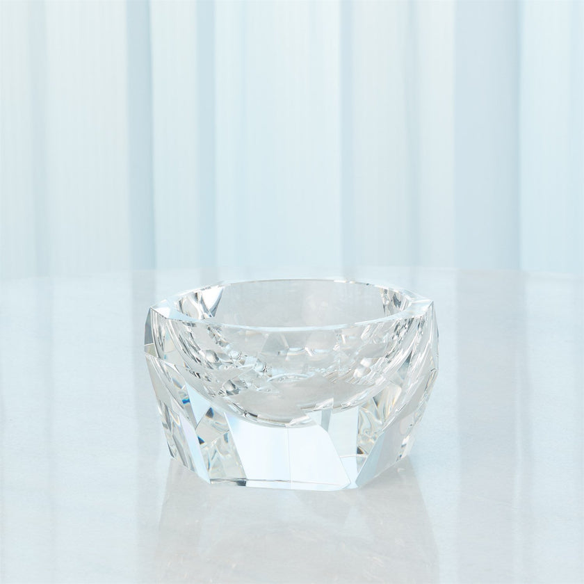 Global Views Multi Facet Crystal Bowl - Clear