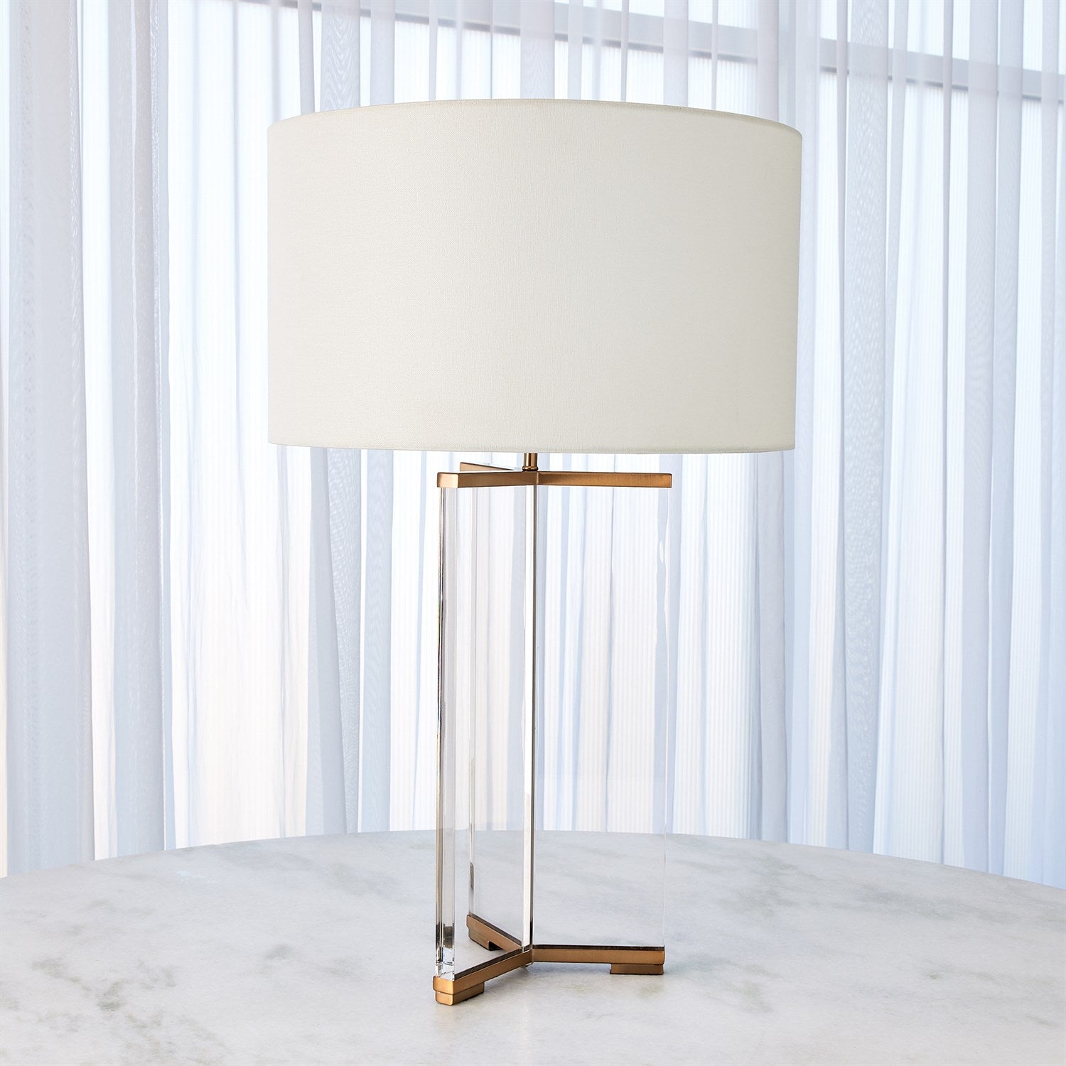 Global Views Y Table Lamp - Antique Brass