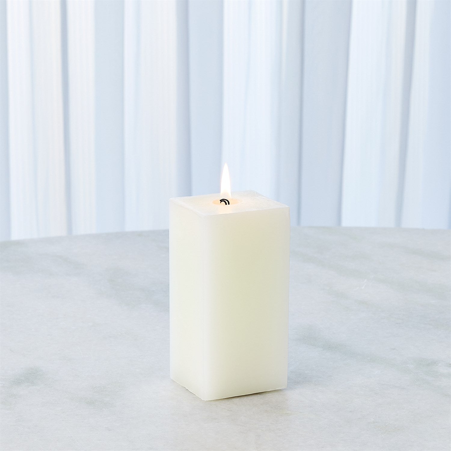 Global Views Square Pillar Candle - Unscented